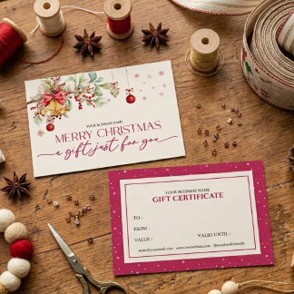 Elegantes florales Weihnachtsgeschenkgutschein