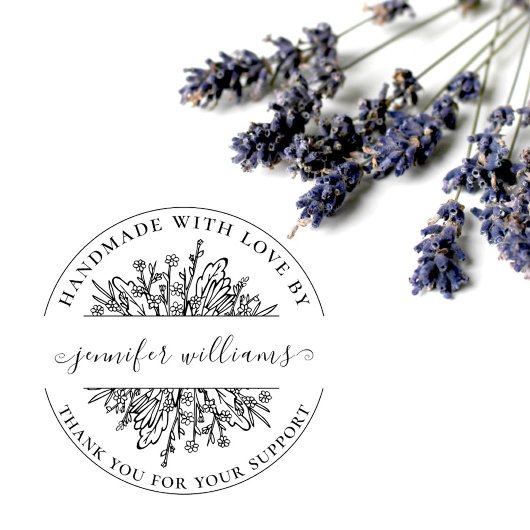 Elegantes florales Whimsical-Skript mit Liebe hand Gummistempel