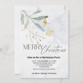 Elegantes florales Winter Weihnachtsfest Party Einladung (Vorderseite)
