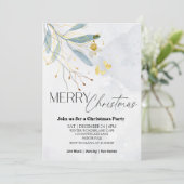 Elegantes florales Winter Weihnachtsfest Party Einladung (Stehend Vorderseite)