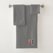 ELEGANTES FLORALMONOGRAMM INITITIV H BADHANDTUCH SET (Insitu)