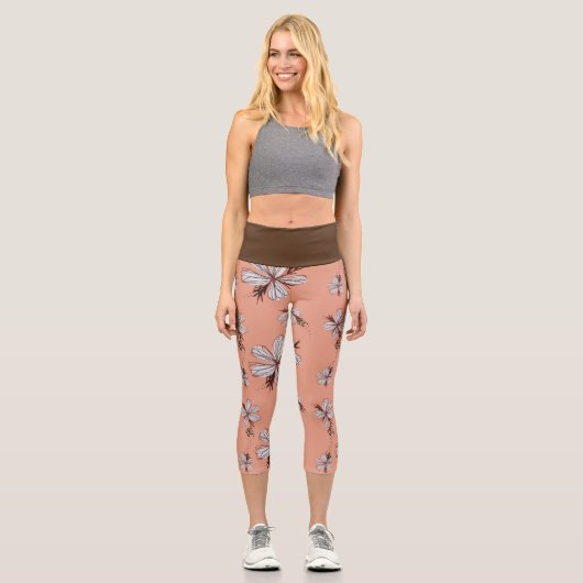 ELEGANTES FLORALPATTER CAPRI LEGGINGS (Vorderseite)
