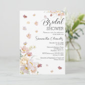 Elegantes Florals Wildblumen Brautparty Einladung (Stehend Vorderseite)