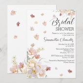 Elegantes Florals Wildblumen Brautparty Einladung (Vorne/Hinten)