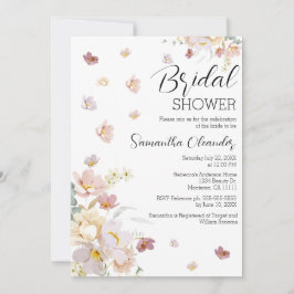 Elegantes Florals Wildblumen Brautparty Einladung