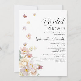 Elegantes Florals Wildblumen Brautparty Einladung