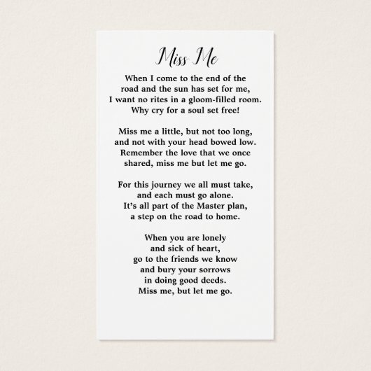 Elegantes Florentiner Gedenkkartengebet Foto Beerd (Rückseite)