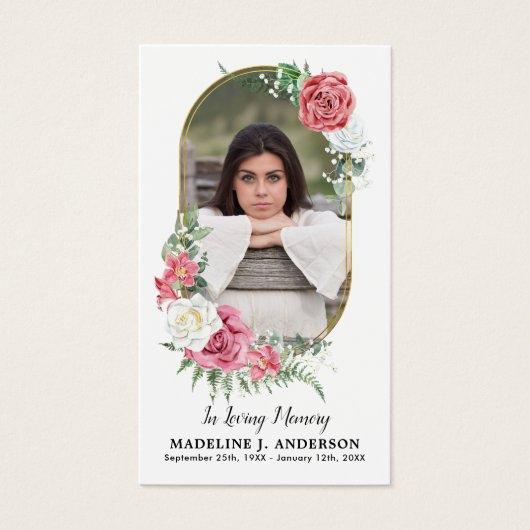 Elegantes Florentiner Gedenkkartengebet Foto Beerd (Vorderseite)