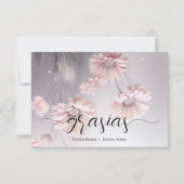 Elegantes flores de margarita rosa 2 dankeskarte (Vorderseite)