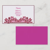 Elegantes Florish in den Rosa - Visitenkarte (Vorne/Hinten)