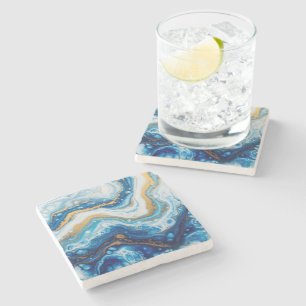 Elegantes Fluid Art Decorative Fliesen - Abstrakt Steinuntersetzer