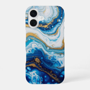 Elegantes Fluid Art iPhone 16 Case – Abstrakte Bla Hülle