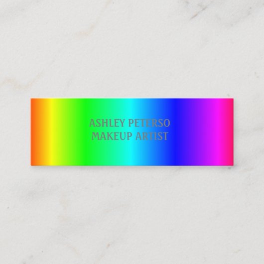 Elegantes, fluoreszierendes Regenbogenfarben Mini- Mini Visitenkarte (Vorderseite)