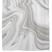 Elegantes, flüssiges Marmormuster aus Glitzer Duschvorhang (Vorderseite)