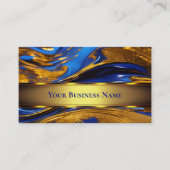 Elegantes Flüssiggold Royal Blue Abstrakt Visitenkarte (Vorderseite)
