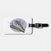 Elegantes flute Duet Musikinstrument Gepäckanhänger (Vorderseite horizontal)