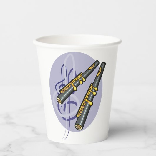 Elegantes flute Duet Musikinstrument Pappbecher (Vorderseite)