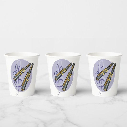 Elegantes flute Duet Musikinstrument Pappbecher