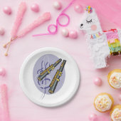 Elegantes flute Duet Musikinstrument Pappteller (Party)