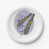 Elegantes flute Duet Musikinstrument Pappteller (Vorderseite)