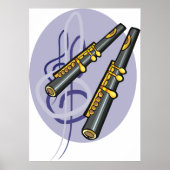 Elegantes flute Duet Musikinstrument Poster (Vorne)