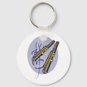 Elegantes flute Duet Musikinstrument Schlüsselanhänger (Vorderseite)