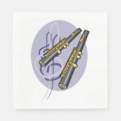 Elegantes flute Duet Musikinstrument Serviette (Vorderseite)