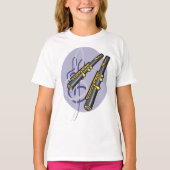 Elegantes flute Duet Musikinstrument T-Shirt (Vorderseite)