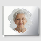 Elegantes Foil Funeral Gästebuch Foto Gedächtnis (Vorderseite)