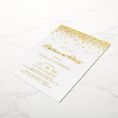 Elegantes Foil Pressed Confetti Retirement Party Folieneinladung (Gedreht)