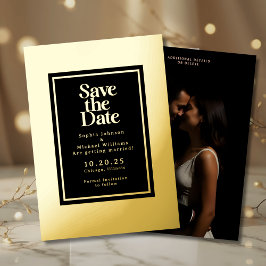 Elegantes Foil Save the Date Template Foto Moderne Folien Feiertagskarte