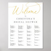 Elegantes Foil Script Alphabetisches Seating Chart Foliendrucke (Vorderseite)