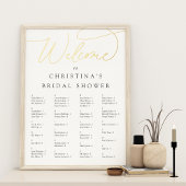 Elegantes Foil Script Alphabetisches Seating Chart Foliendrucke