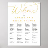 Elegantes Foil Script Alphabetisches Seating Chart Foliendrucke (Vorderseite)