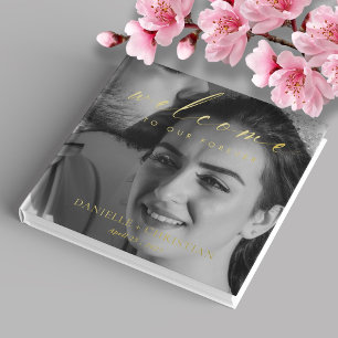 Elegantes Foil Script Willkommen bei unserer ewige Gästebuch