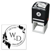Elegantes Foliage-Doppelring-Monogramm Permastempel (Beispiel)