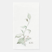Elegantes Foliage Gray Monogram II Serviette (Vorderseite)