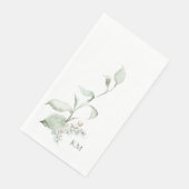 Elegantes Foliage Gray Monogram II Serviette (Ecke)