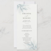 Elegantes Foliage Modern Wedding Program (Vorderseite)