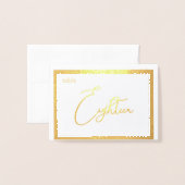 Elegantes Folien-Hochzeitstisch-Nummern-Zelt - ACH Folienkarte (Vorderseite mit Umschlag)