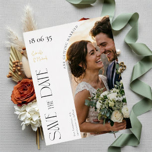 Elegantes Folien-Schrift Hochzeit Save The Date Folien Feiertagspostkarte