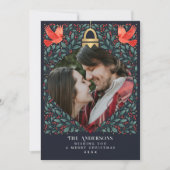 Elegantes Folk Art Kardinal Weihnachten Foliage Fo (Vorderseite)