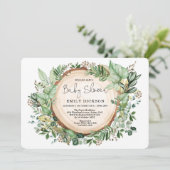 Elegantes Forest Green Garden Baby Shower Party Einladung (Stehend Vorderseite)