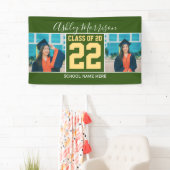 Elegantes Forest Green & Gold Abschluss Foto Banner (Insitu)