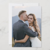 Elegantes Forest Green Script Zwei-Foto-Hochzeit Save The Date (Rückseite)