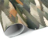 Elegantes Forest Pine Tree Muster Geschenkpapier (Rolleneckpunkt)