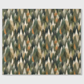 Elegantes Forest Pine Tree Muster Geschenkpapier (Flach)