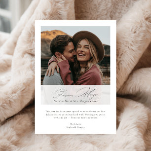 Elegantes Forever Merry Christmas Neuvermählten-Fo Feiertagskarte
