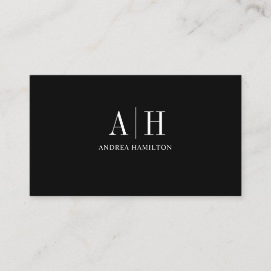 Elegantes formales Beruflich-Monogramm-Geschäft Visitenkarte (Vorderseite)