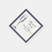 Elegantes formales dunkles Bleu Weiß Abschiedsgebi Serviette (Ecke)